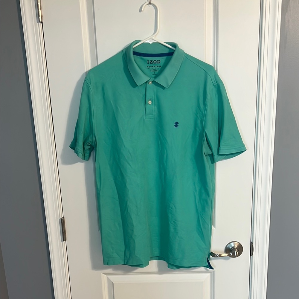 USED IZOD Men's Green Polo Shirt Size L